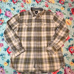 Vans Olive Green Plaid Boys Shirt